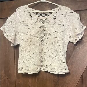 Solitaire Cream Crochet Women's Blouse